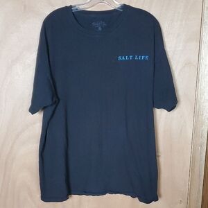Salt Life Black Tee with Blue Logo